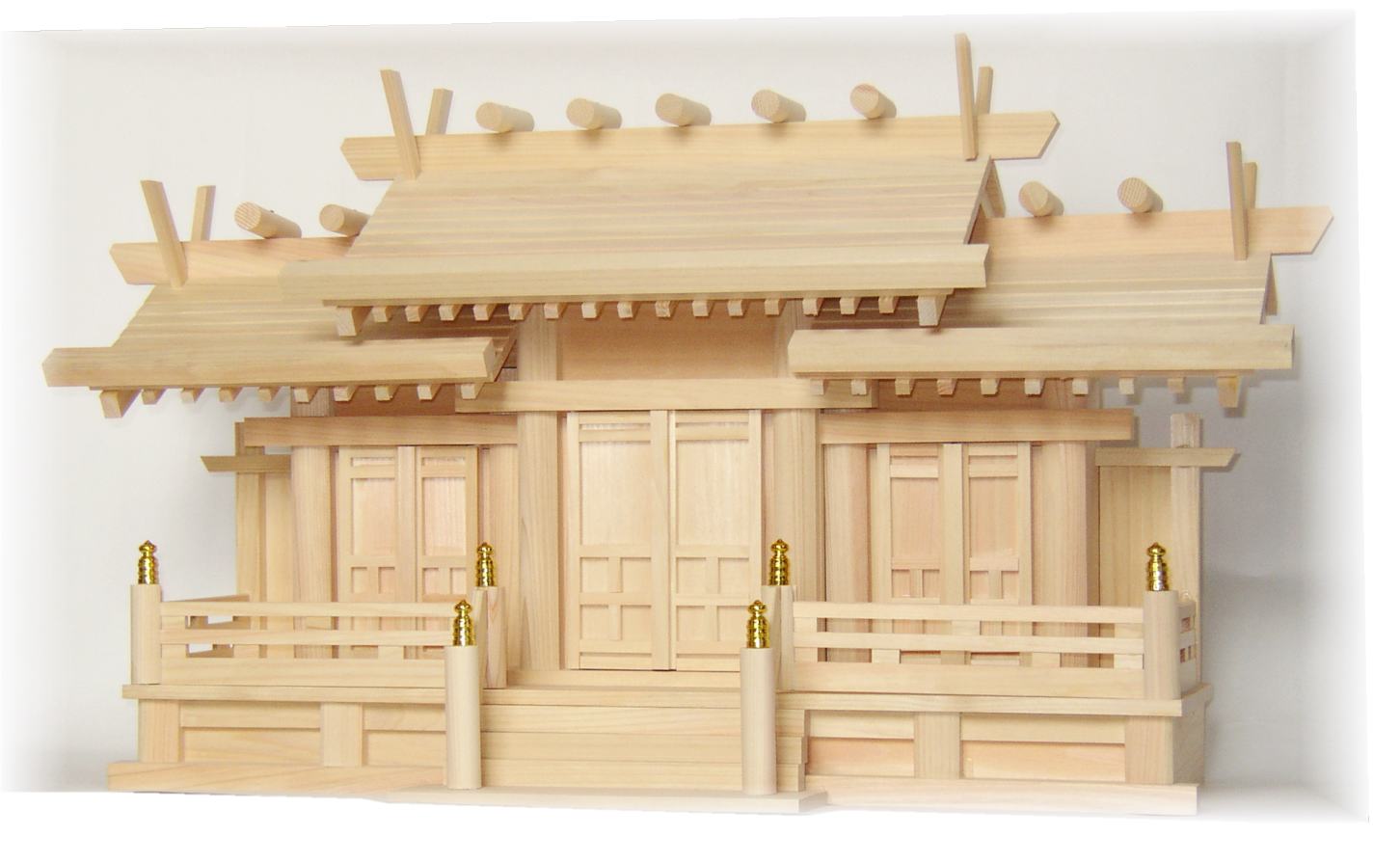 低屋根違い三社扉唐戸［高さ40］（大） 神棚［ひのき特製品］ /神具 モダン マンション 用 お札 神道 御札 モダン神棚 おしゃれ 神棚用品 宝くじ 受験 新築 氏神様 3社 神札 合格祈願 神殿 会社 お札入れ 御札入れ インテリア 結婚式