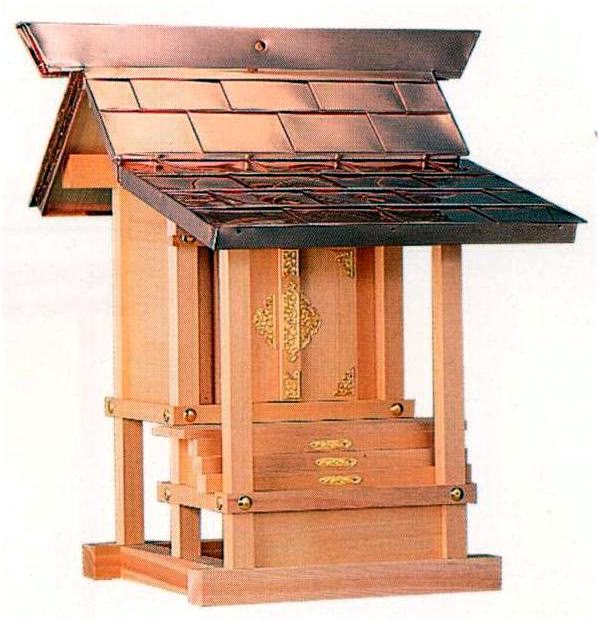 外宮 木製（木曽桧） 銅葺屋根 板宮 尺2寸 （尺二寸 12号）高88×巾83cm 木製外宮 家庭用 会社用（納期1～3か月）