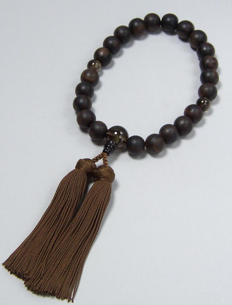 楽天市場】数珠 男性用 縞黒檀 22玉茶水晶仕立［上級品］(小田巻凡天or