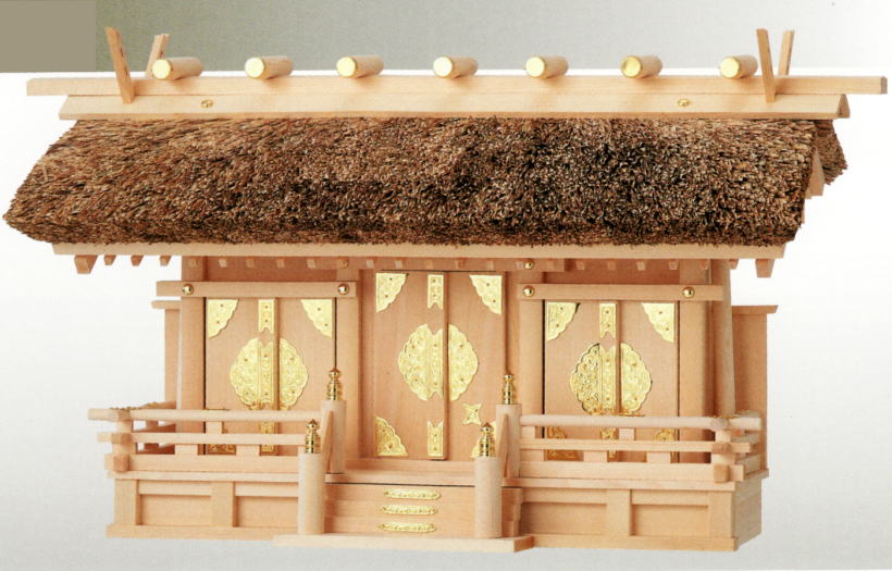 神棚 茅葺 通し三社 低屋根(高さ39センチ)M-3/ハセガワ仏壇 神具 モダン マンション お札 神道 御札 モダン神棚 おしゃれ 神棚用品 宝くじ 受験 新築 氏神様 3社 神札 合格祈願 神殿 新年 お札入れ 御札入れ 会社 学業成就 厄除け|仏壇 仏具 神棚のハセガワ仏壇