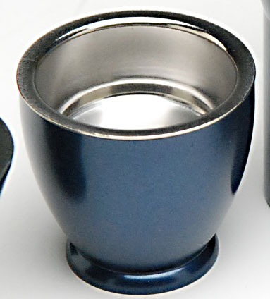 仏具 【単品販売】 詩杯（しはい）型 茶器（茶湯器） 茄子紺色入 ステンレス落し付[モダン仏具・具足・単品] 6,048円