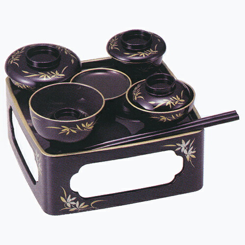 楽天市場】仏膳 霊供膳 [ お椀 御膳 箸付セット]（黒内朱）6.5寸