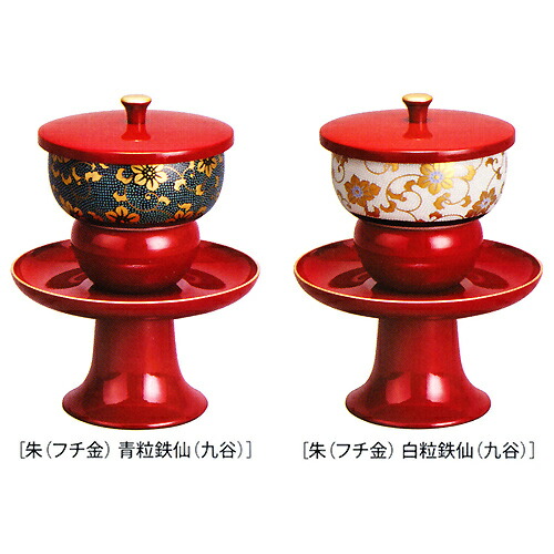 【楽天市場】仏具 仏器・茶器 | 高茶台セット 九谷焼茶碗付 4.5寸 台黒色・台朱色| 奥行130×幅130×高167mm 内箱（袋）  奥行175×幅178×高112mm 内箱仕様 段ボール化粧箱 商品重量 326g : 仏壇 仏具 神棚のハセガワ仏壇