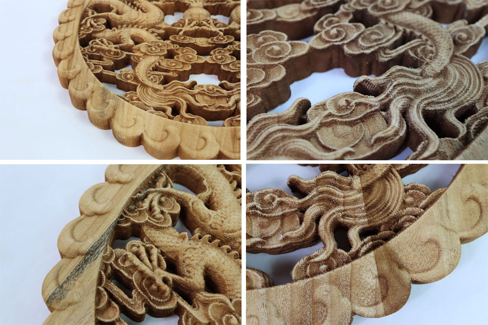 木製レリーフ 双龍 木製 レリーフ 風水 木彫り Daemlu Cl