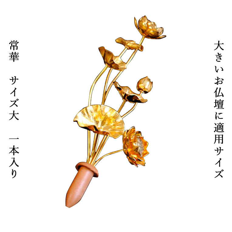 お仏壇用仏具（華瓶）の定番品【常華（金蓮華）】大きさ：大【RCP】