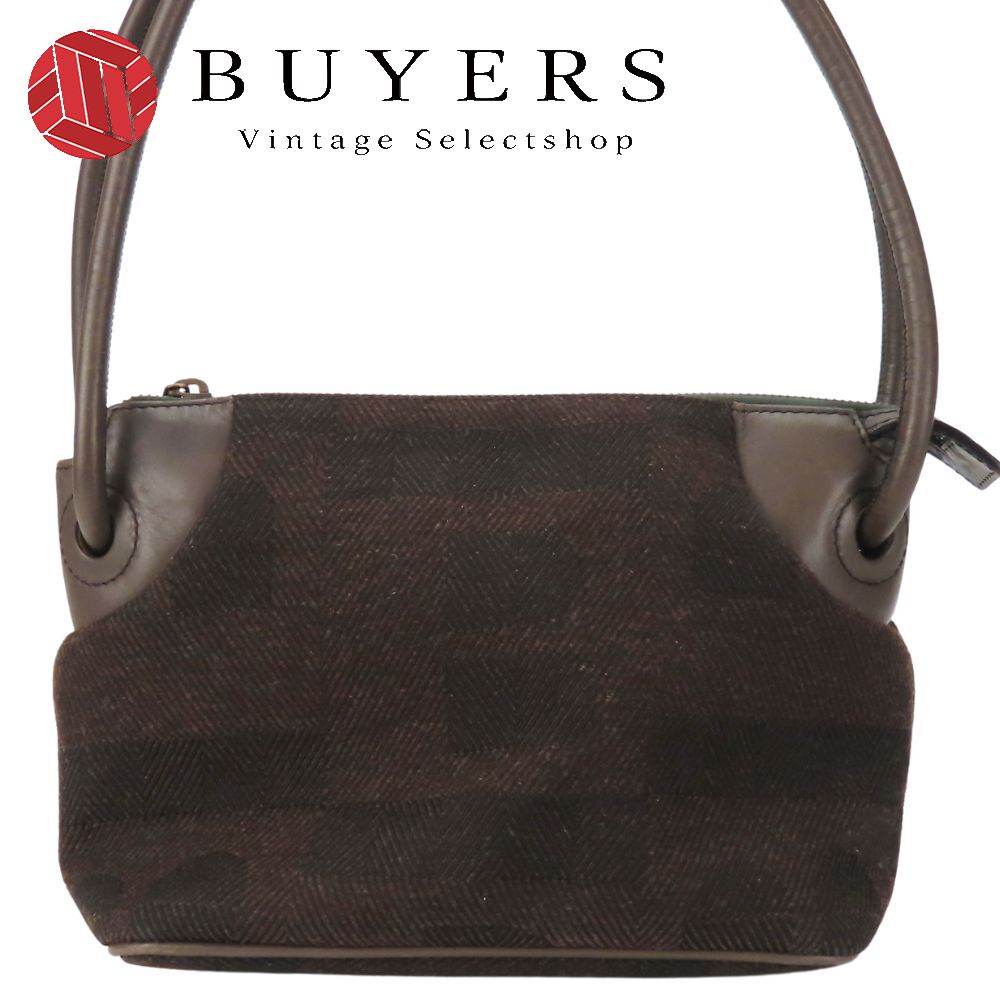 【中古】 バリー ハンドバッグ ウール レザー ブラウン ゴールド金具 肩掛け 普段使い レディース 女性 BALLY