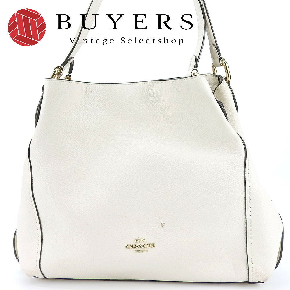 【中古】 コーチ ショルダーバッグ 57125 レザー オフホワイト ゴールド金具 肩掛け レディース 女性 COACH
