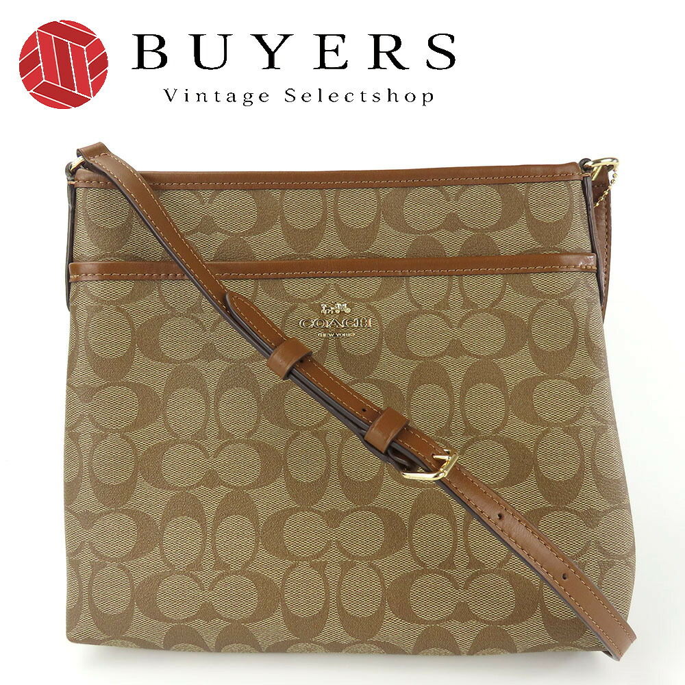 極美品✨コーチ ショルダーバッグ シグネチャー レザー PVC ブラウン COACH コーチ シグネチャーショルダーバッグ レディース ブラウン PVC