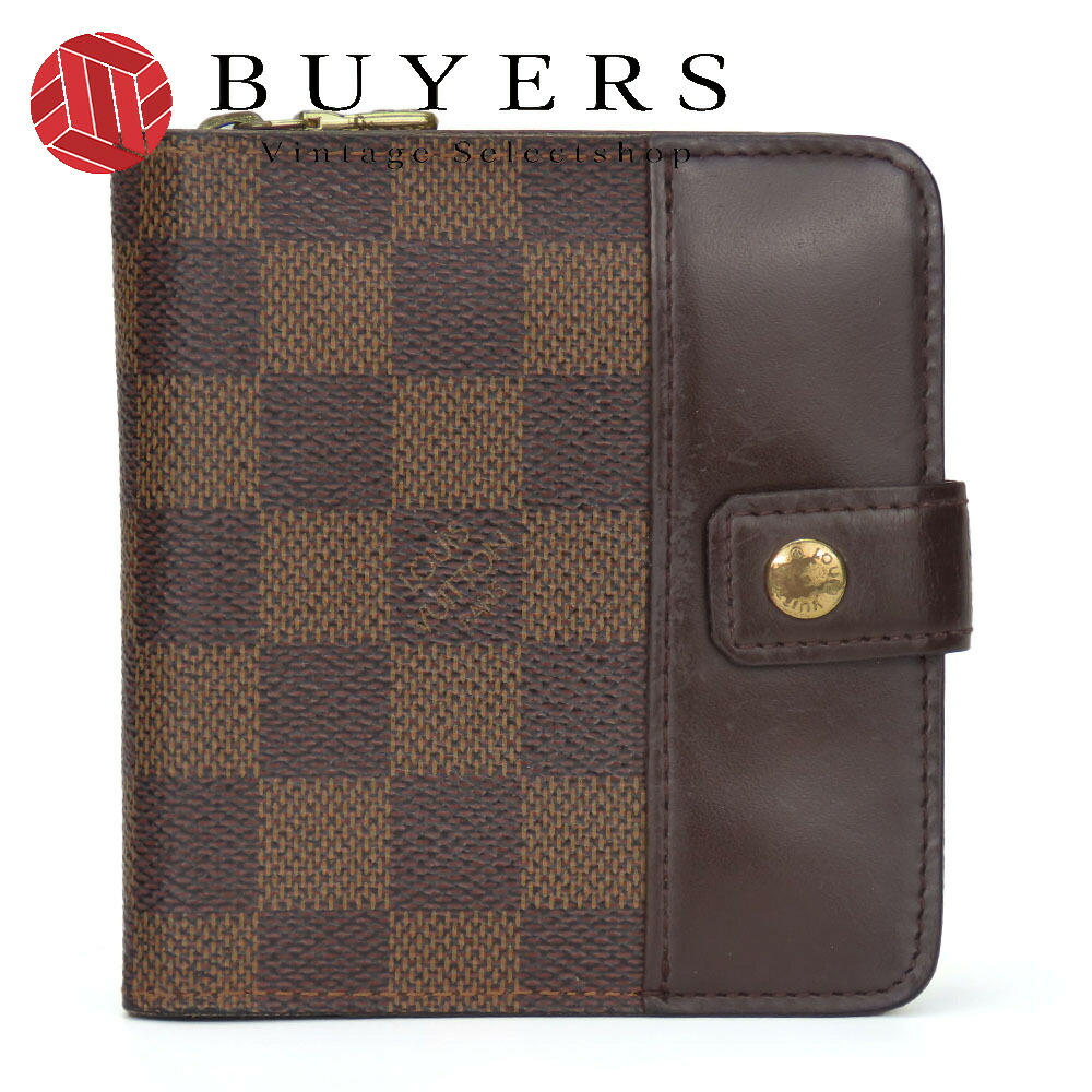 【中古】 ルイ・ヴィトン 二つ折り財布 コンパクトジップ N61668  ダミエ エベヌ ブラウン ゴールド金具 普段使い 小物 レディース 女性 LOUIS VUITTON 楽天市場】【中古】 ルイ・ヴィトン 二つ折り財布 コンパクトジップ