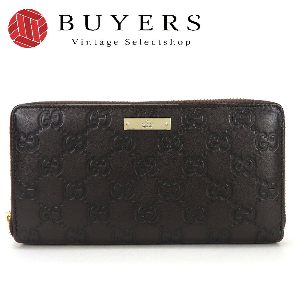 楽天市場】【中古】GUCCI ラウンドファスナー長財布 グッチシマ レザー