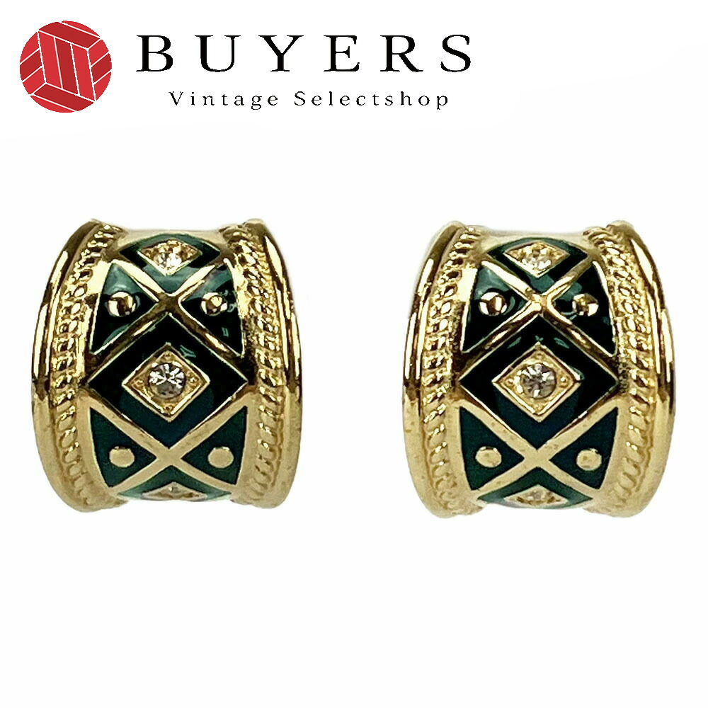 【中古】BURBERRY バーバリー イヤリング ゴールド金具 モスグリーン 緑 アクセサリー メッキ GP ゴールド 小物 箱 レディース 女性 おしゃれ accessories Earrings Gold Green｜Vintage Selectshop BUYERS 18,744円