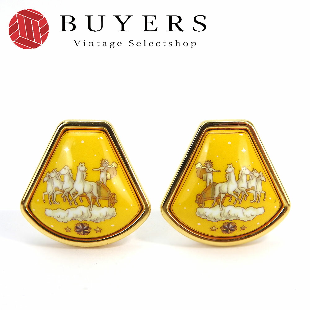 HERMES エルメス エマイユ 七宝焼 イヤリング ゴールド アクセサリー