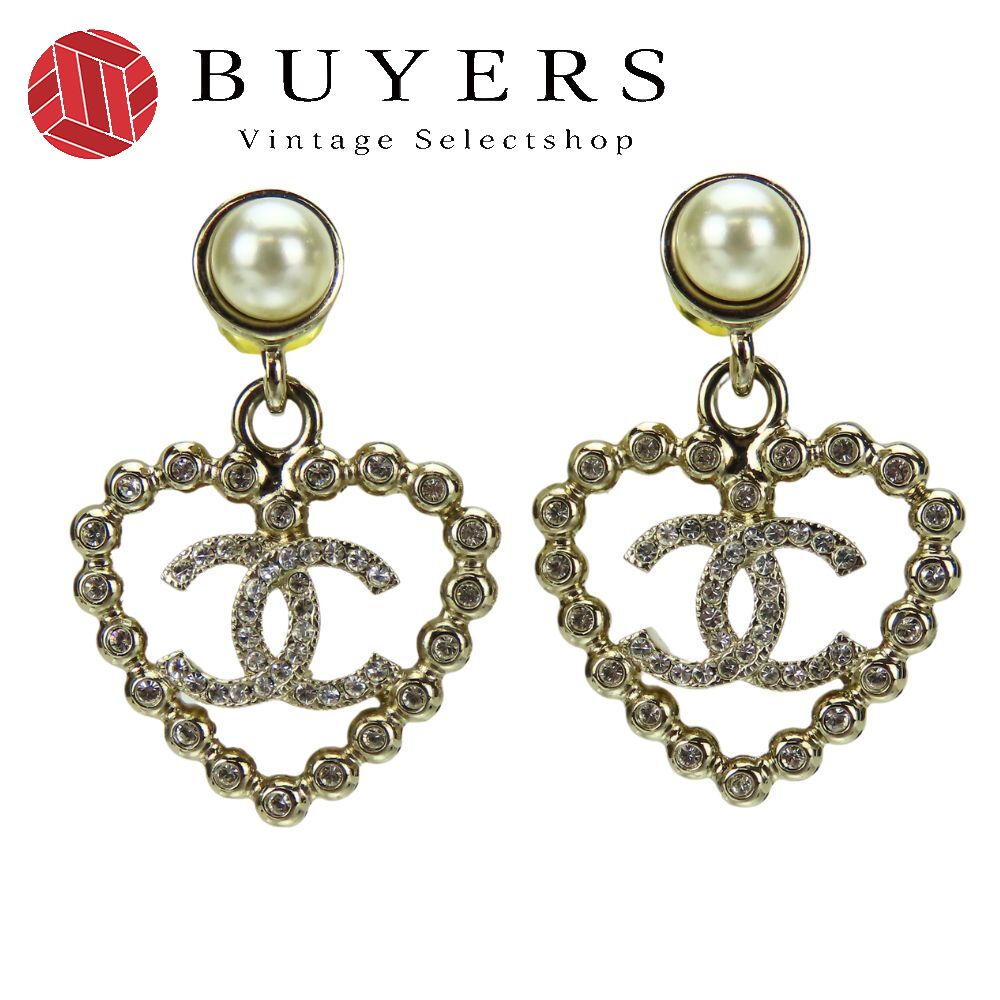 【中古】 シャネル ピアス ココマーク メタル シルバー ハート ラインストーン C25P レディース 女性 CHANEL｜Vintage Selectshop BUYERS
