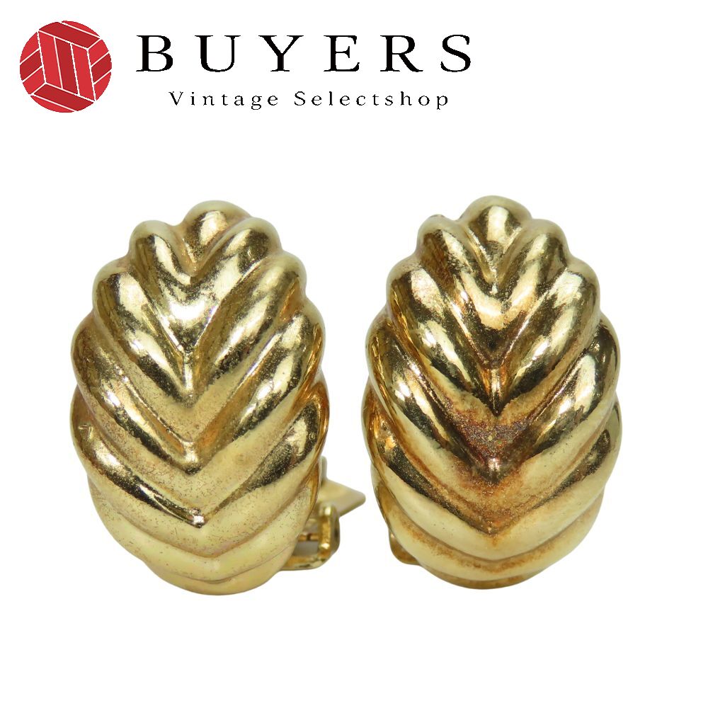 【中古】 クリスチャンディオール イヤリング メタル ゴールド リーフモチーフ メッキ アクセサリー レディース 女性 Christian Dior