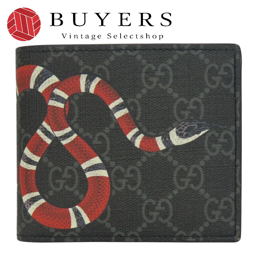 楽天市場】グッチ 451268 レザー ブラック キングスネークプリント