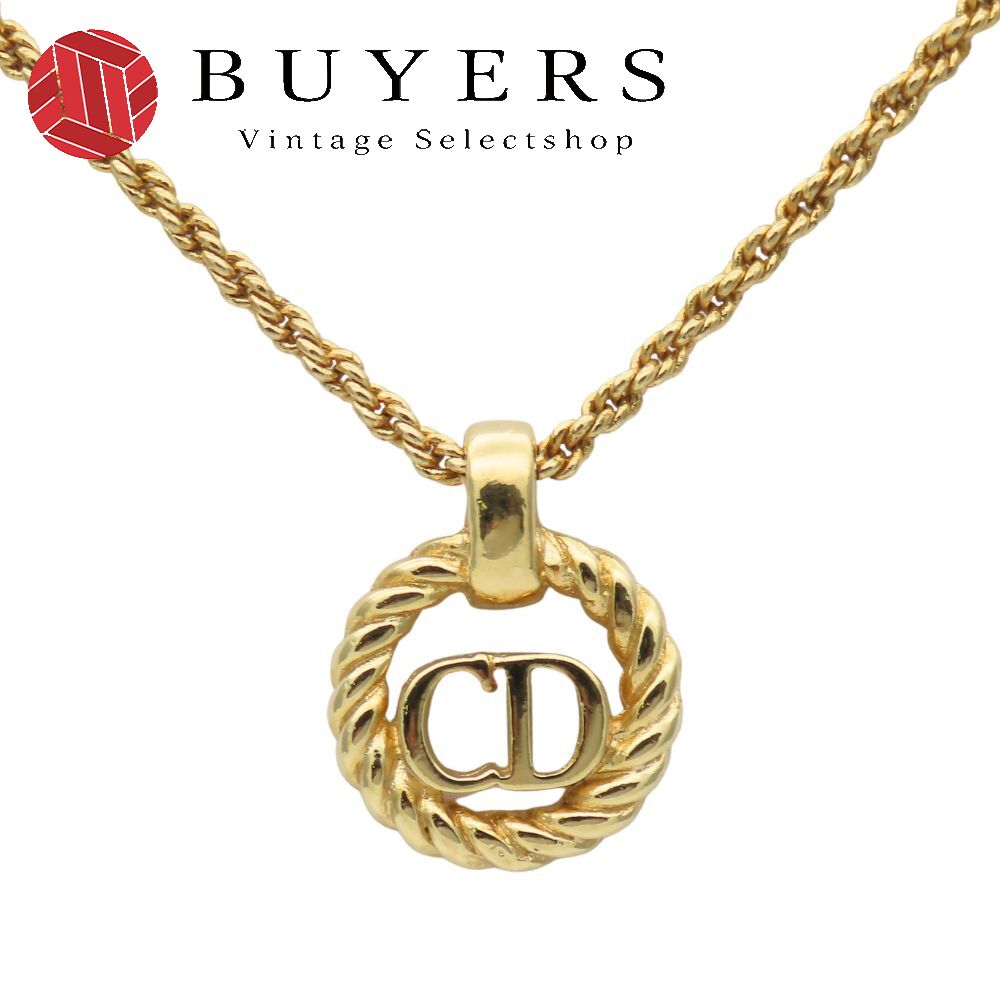 【中古】 クリスチャンディオール ネックレス メタル ゴールド CDロゴ メッキ アクセサリー レディース 女性 Christian Dior