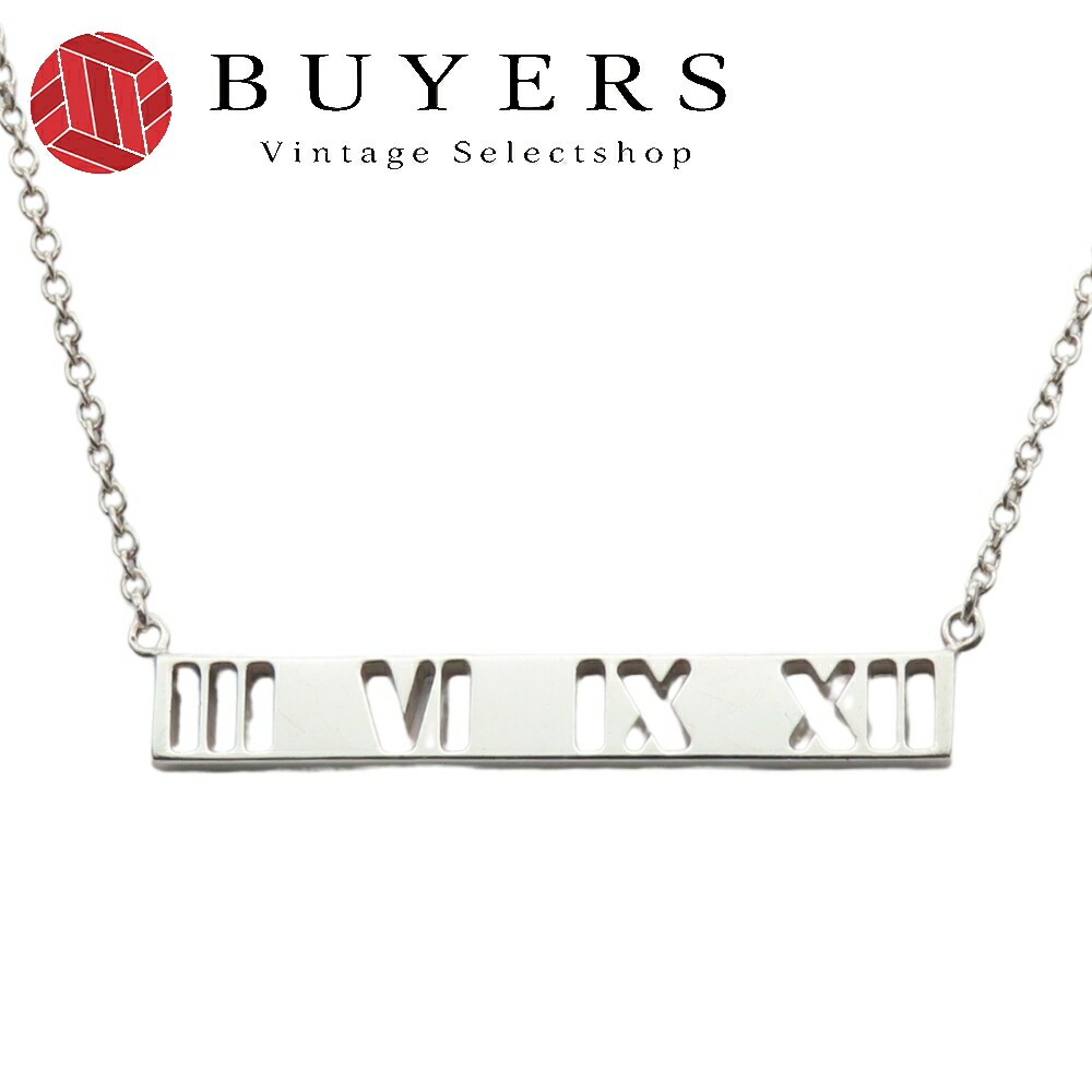 【中古】 ティファニー ネックレス アトラス オープン シルバー925 約2.3g シルバー アクセサリー レディース 女性 TIFFANY&Co.