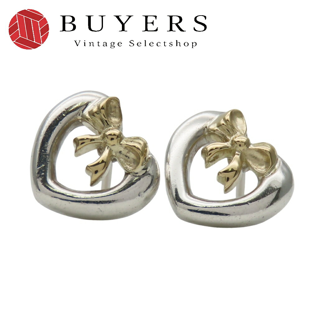 【中古】 ティファニー ピアス ハートリボン シルバー925 K18YG 約3.0g シルバー コンビ アクセサリー レディース 女性 TIFFANY&Co.｜Vintage Selectshop BUYERS
