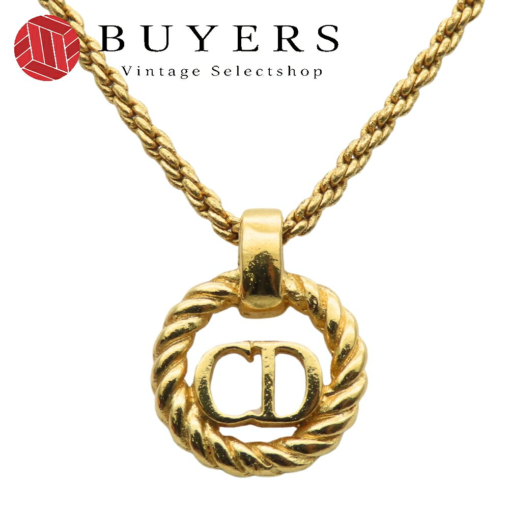 【中古】 クリスチャンディオール ネックレス CDロゴ メタル ゴールド GP メッキ アクセサリー レディース 女性 Christian Dior｜Vintage Selectshop BUYERS