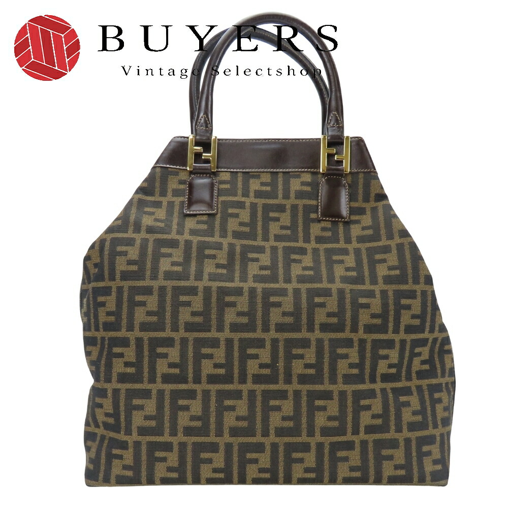 【中古】 フェンディ トートバッグ ズッカ 15385 キャンバス レザー ブラウン 縦型 レディース 女性 FENDI 52,800円