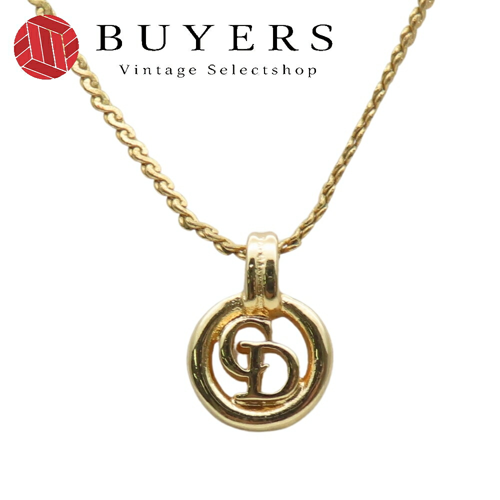 【中古】 クリスチャンディオール ネックレス メタル ゴールド メッキ CDロゴ アクセサリー レディース 女性 Christian Dior