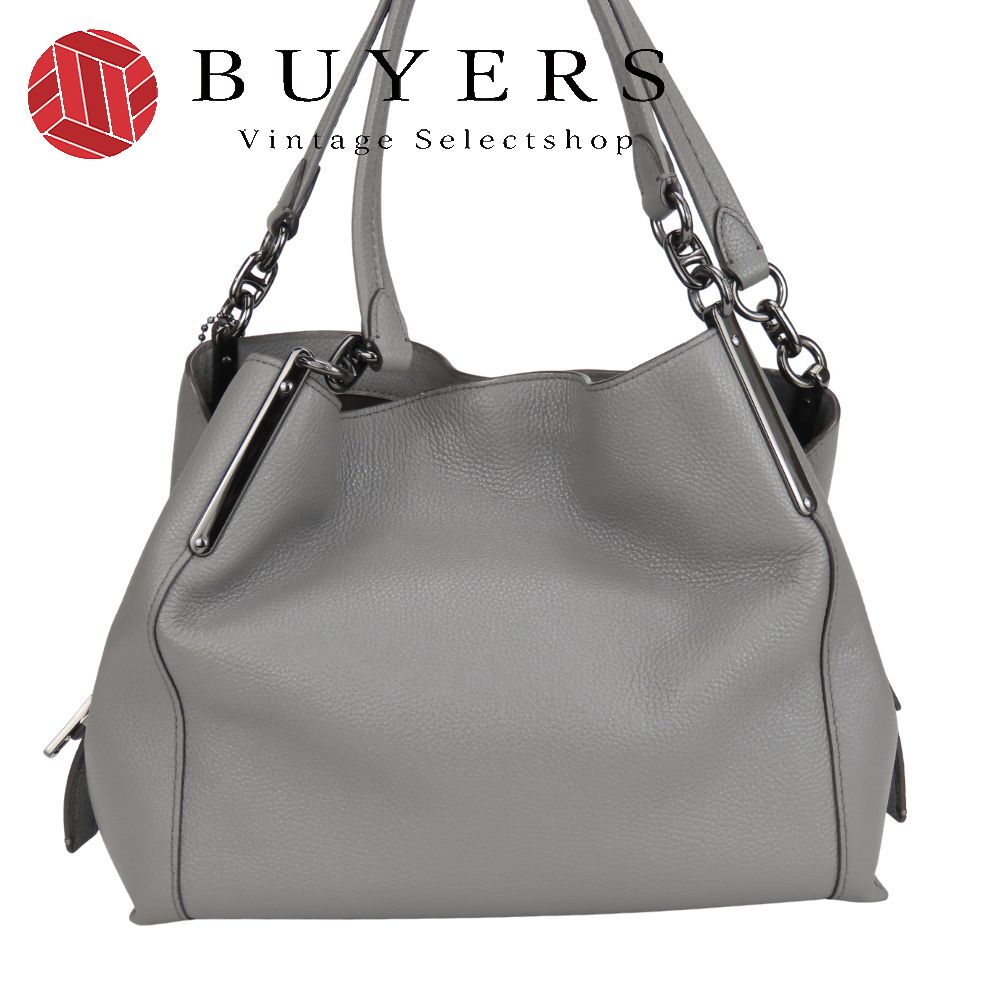 【中古】 コーチ トートバッグ 73546 レザー グレー シンプル 普段使い レディース 女性 COACH