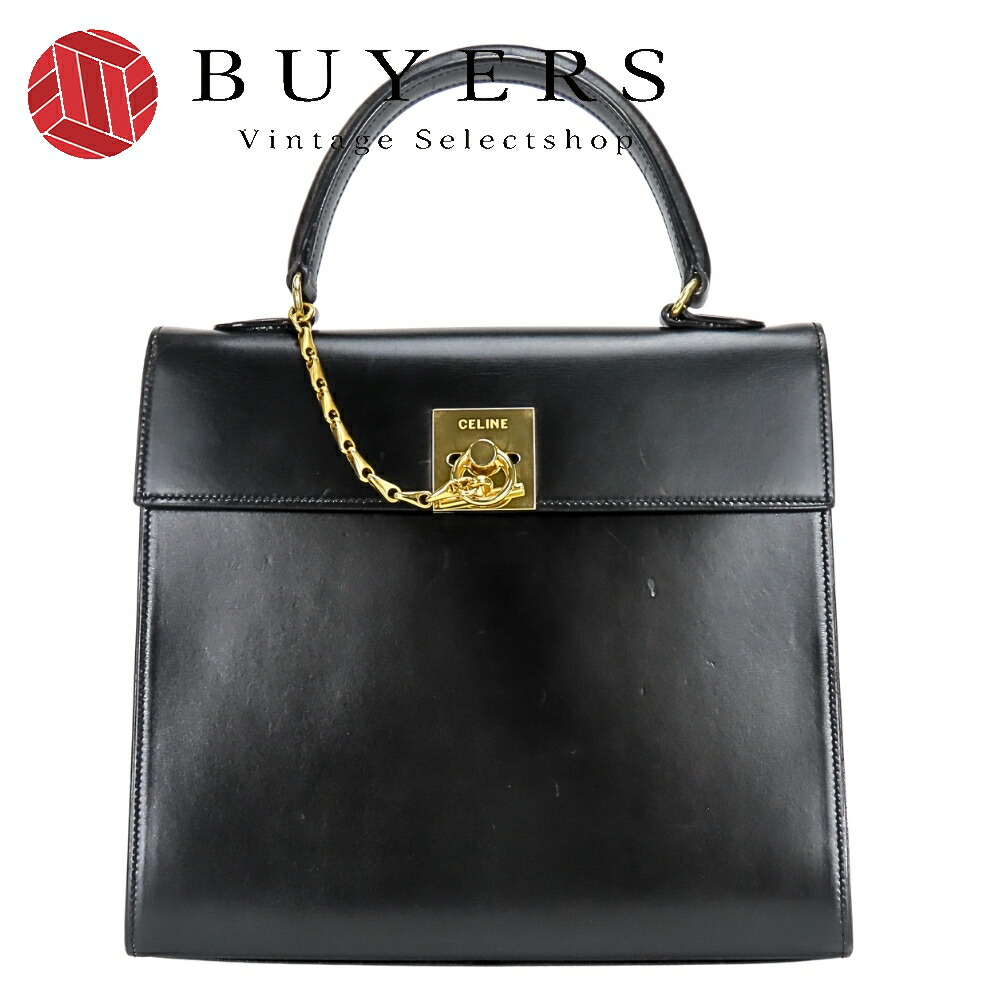 【中古】 セリーヌ ハンドバッグ ガンチーニ レザー ブラック ゴールド金具 チェーン レディース 女性 CELINE 52,800円