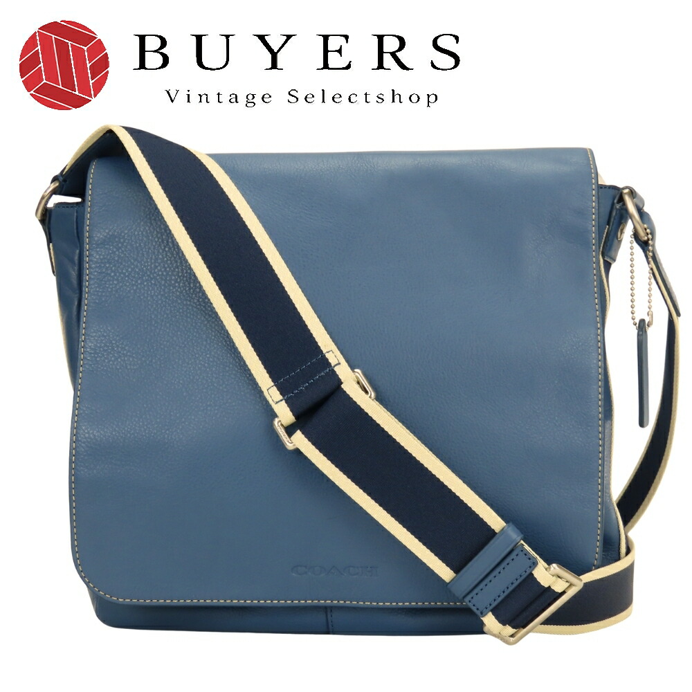 【中古】 コーチ ショルダーバッグ F70555 レザー ブルー シルバー金具 斜め掛け カジュアル レディース 女性 COACH|Vintage Selectshop BUYERS