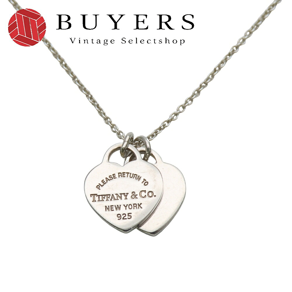 【中古】 ティファニー ネックレス リターントゥ ダブルハート シルバー925 約2.9g シルバー ペンダント 可愛い アクセサリー レディース 女性 TIFFANY&Co.