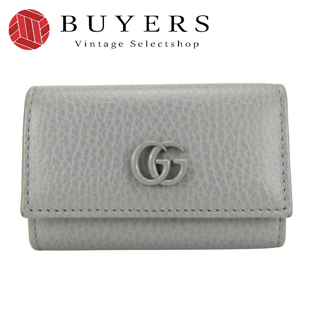 【中古】 グッチ キーケース GGマーモント 456118 レザー グレー 6連 鍵 小物 レディース 女性 GUCCI｜Vintage Selectshop BUYERS