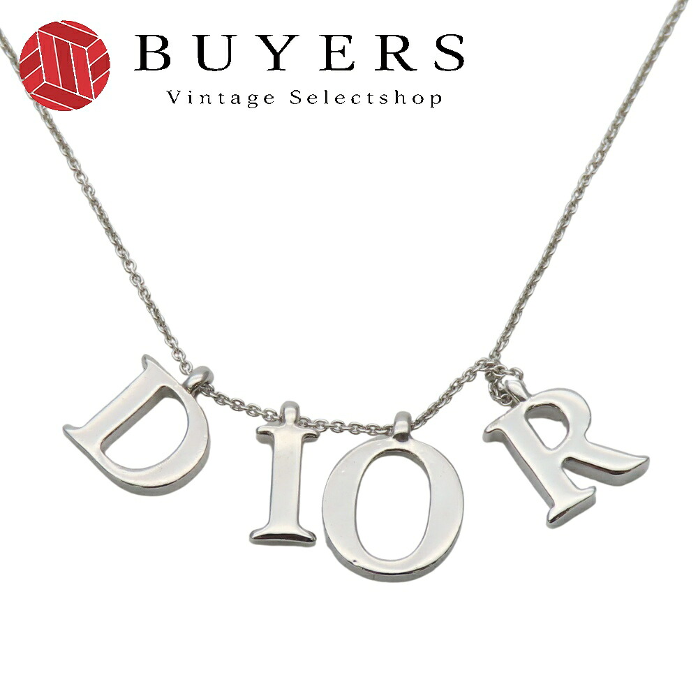 【中古】 クリスチャンディオール ネックレス メタル シルバー メッキ ロゴ アクセサリー レディース 女性 Christian Dior｜Vintage Selectshop BUYERS