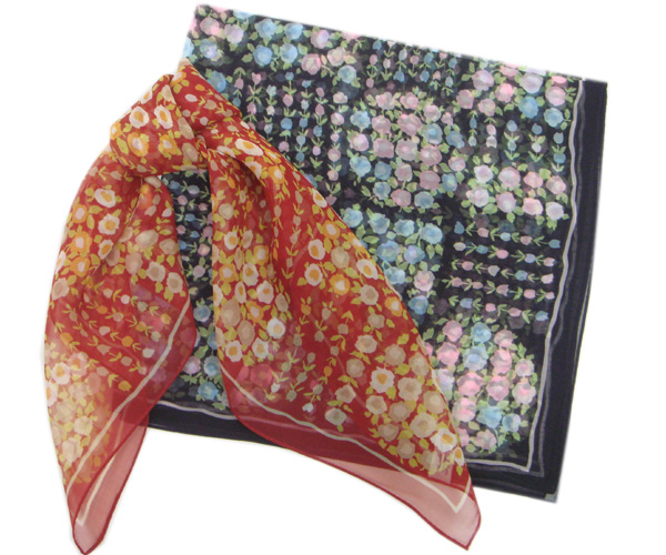 【楽天市場】送料無料 日本製 シルクスカーフ 絹100％ シフォン 伝統の横浜スカーフ【フラワーガーデン柄】 ギフト プレゼント 人気 敬老の