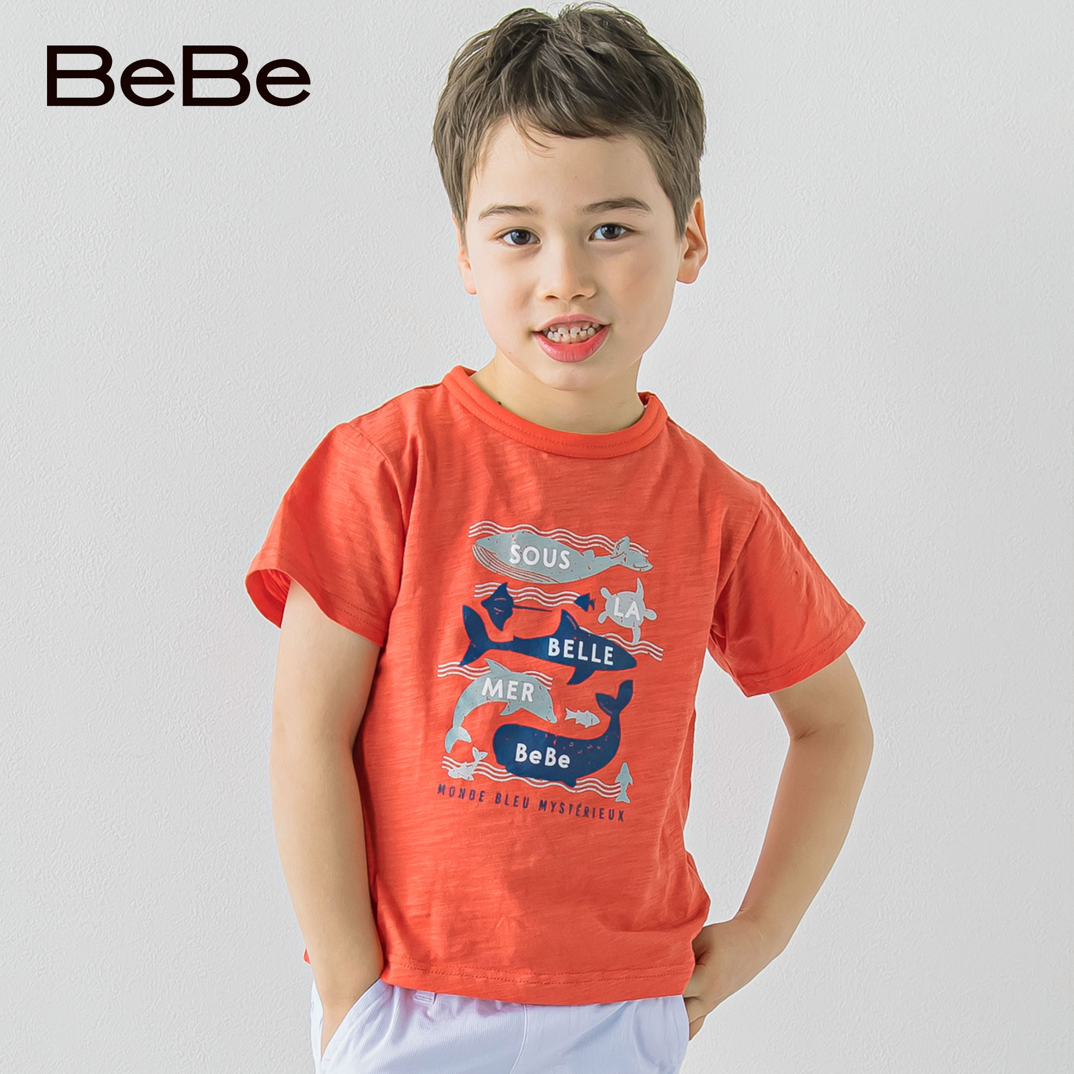 楽天市場】BeBe「スラブ天竺フォトプリントTシャツ(90~150cm)」子供服