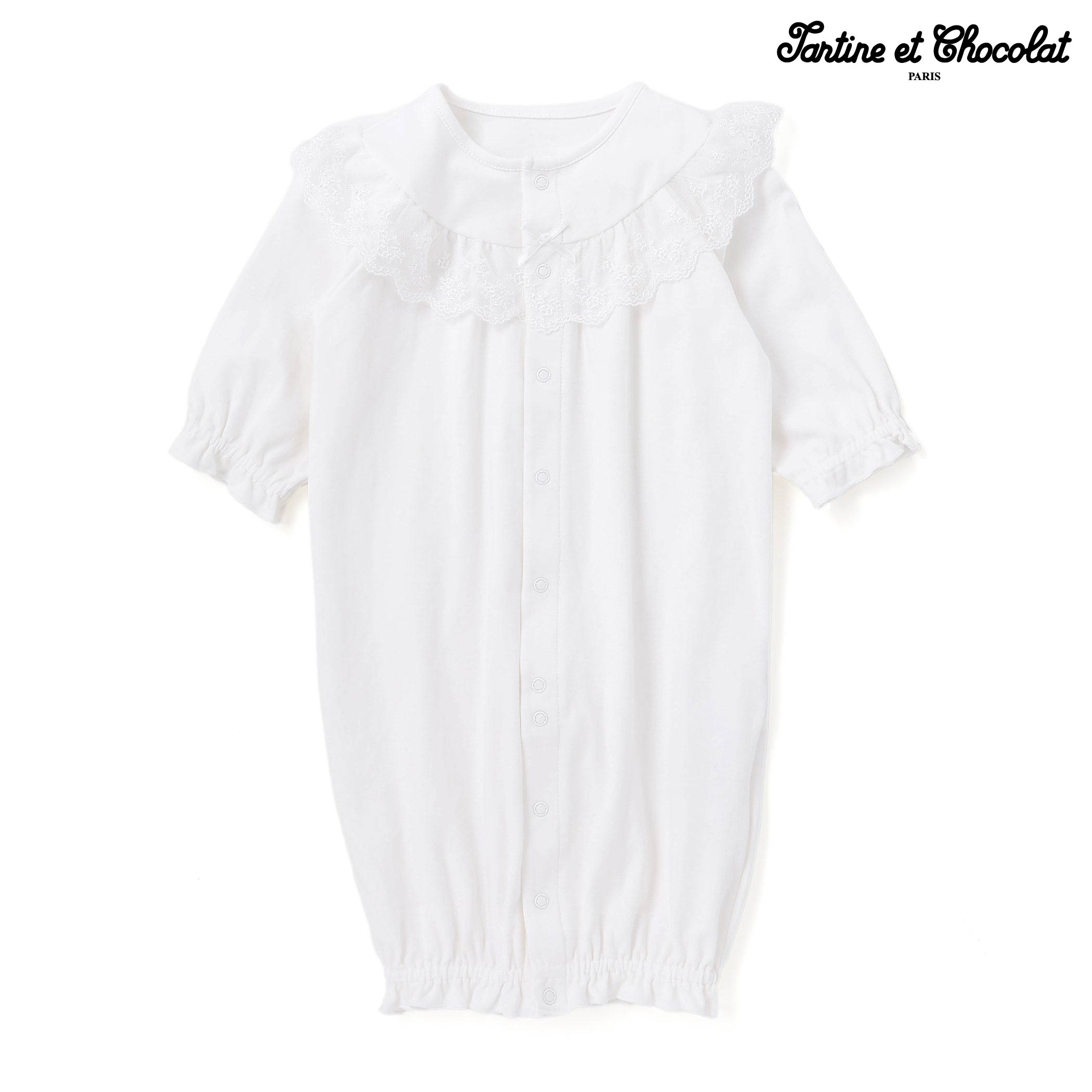 Tartine et Chocolat セレモニーレースシルケットスムース2WAYオールベビー(50~75cm) ベビー服 女の子 ギフト プレゼント 出産祝い 新生児 3ヶ月 6か月 1歳セレモニー フォーマル お出かけ 贈り物 誕生日 出産準備 バースデー 通園 保育園｜BEBE 公式 店