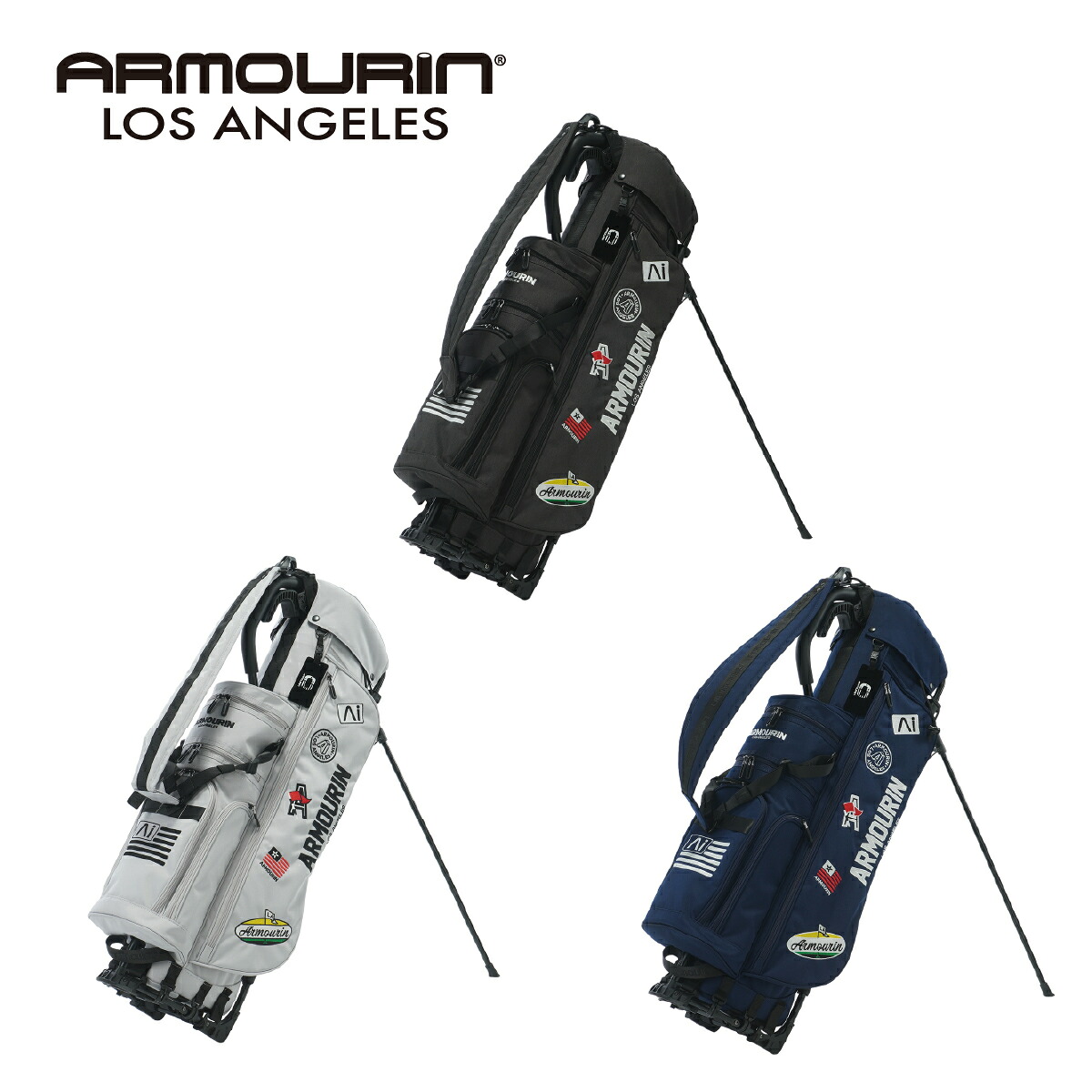 アーマイン キャディー御徒面子 照明ランプ手合い 第一義的 Embroidery〈ARMOURIN〉CAB008 黒いことひな形 8.5型 ユニセックスモデル
