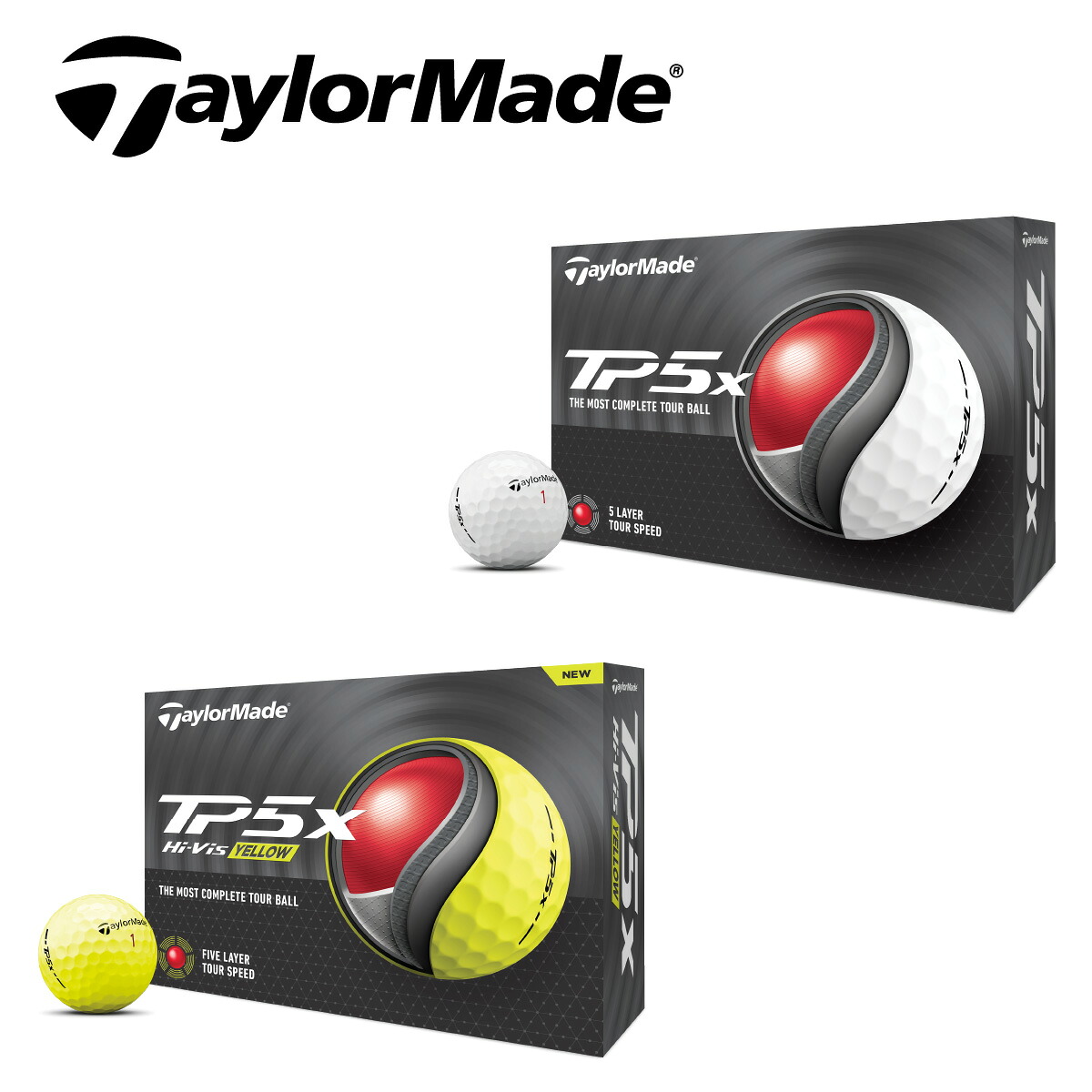 【クリアランス】テーラーメイド ゴルフボール 1ダース12球入り ティーピーファイブエックス TP5X 〈Taylormade〉 2024年モデル