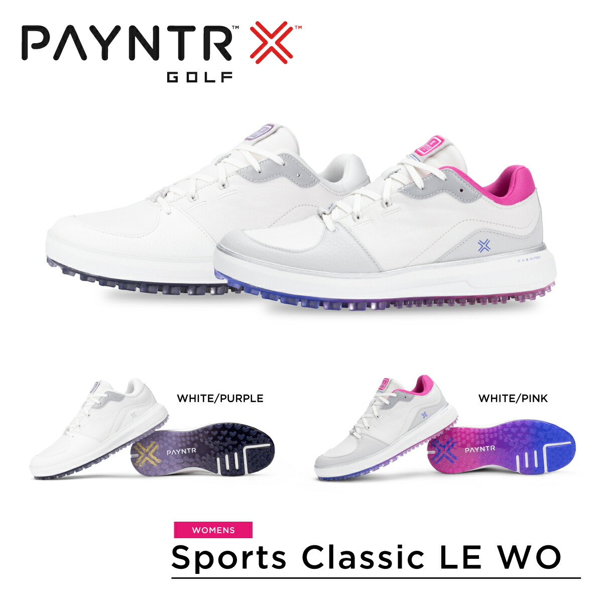 【レディース用】 ペインターゴルフ ゴルフシューズ スパイク受け答え スピード競技手合い  紐手合い X SPORT Classic WO 40054 〈PAYNTR GOLF〉