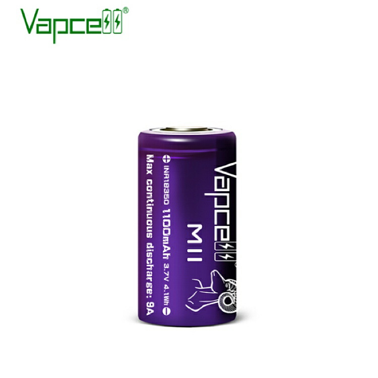 高評価の贈り物 18350 バッテリー 正規品 Vapcell 安心 M11 リチウムイオン 電子タバコ ベイプ お買い得 1100mAh 9A INR  フラットトップ 2本セット vape バップセル 喫煙具