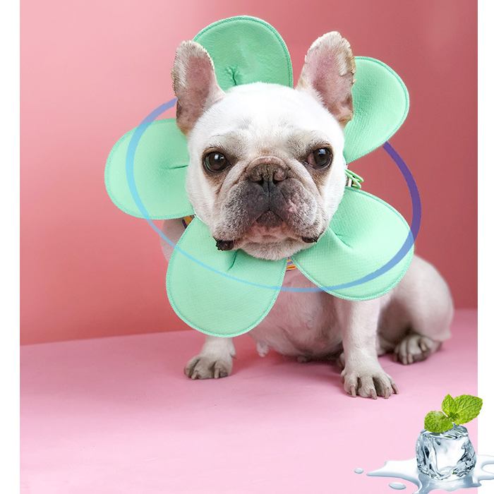 楽天市場 日店内商品ポイント5倍 犬 暑さ対策グッズ ひんやり 帽子 夏 2way クールネック フレンチブルドッグ 花型 保冷剤 首 クールスヌード 熱中症対策 フレブル 涼しい 犬用 アクセサリー 快適 ペット用品 犬用 お散歩km502g Bestwear