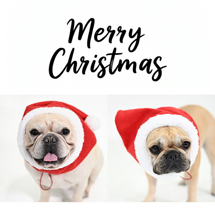 犬 サンタ帽 クリスマス 帽子 調整可能 フリース生地 S M L XL ネック