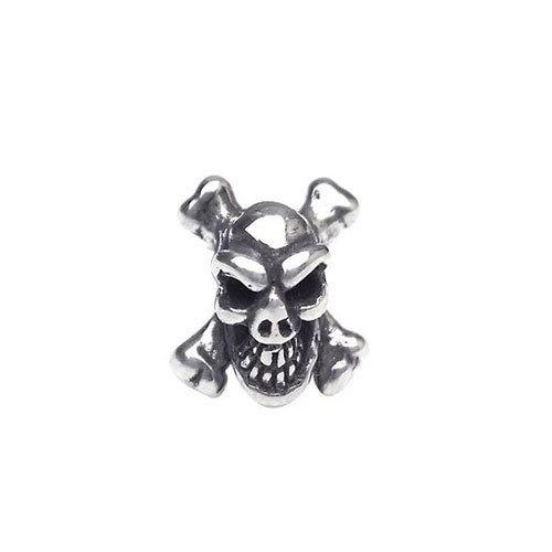 ビルウォールレザー bwl BWL 定め事取りまわし売りわたす店 メンズ 宝飾品 シルバーアクセ 亜米利加製 マリブ BWL SKULL \u0026 CROSSBONES/スカル＆クロスボーン/しろがね色付属物/ピアス/1個ユニット 差し上げ物 差し上げ物