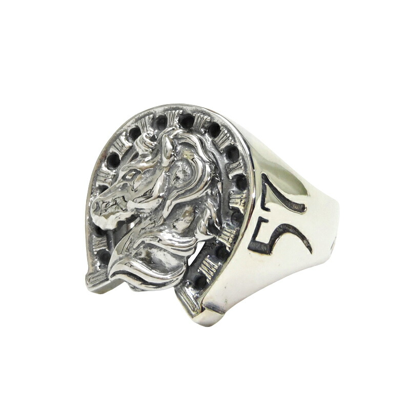 ビルウォールレザー bwl BWL 定め事取りまわし売りわたす店  Bill Wall Leather × Mark Mahoney Silver Horseshoe w Silver Horse Head  馬 導管 メンズ 宝飾品 シルバーアクセ 亜米利加製 マリブシルバー マークマホーニー×BWL 馬沓 輪っか 馬蹄 メンズ 差し上げ物