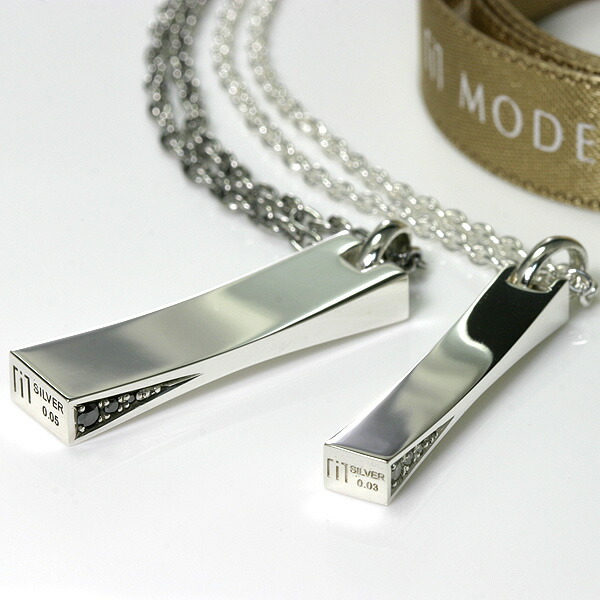 ペアネックレス【ダイヤ＆シルバー925】 【送料無料】 MODEAL pair necklace ペア ネックレス ペア ブランド 【ペア（2本）セット価格】 シンプル プレート