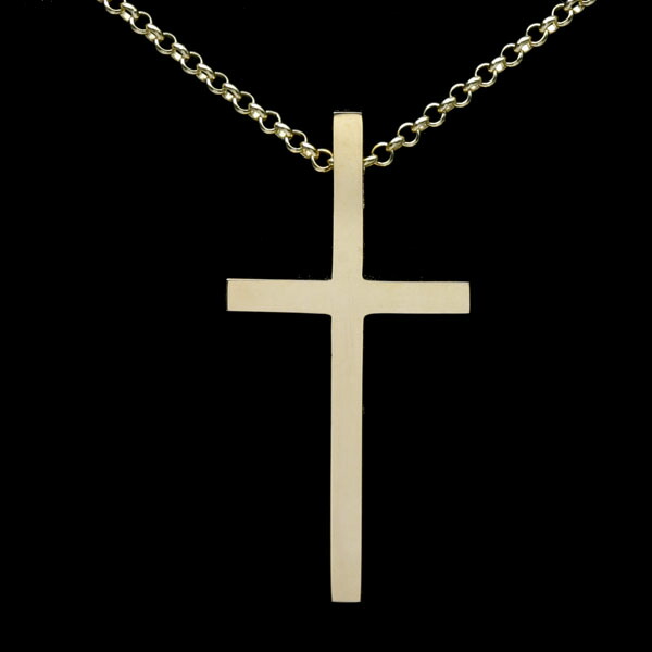 【SALE10%OFF】はりつけ台首飾り メンズ k18 ゴールド \u003cBR\u003e【貨物輸送無料】\u003cBR\u003e金無垢 18金 はりつけ台シャンデリヤ 18k gold  Cross Pendant Necklace はりつけ台 ラージクロスネックレス メンズ用 大きめ 成人男性