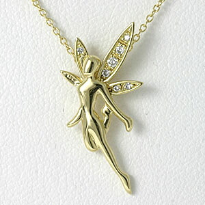 フェアリー ダイヤネックレス K18ゴールド 【送料無料】diamond fairy necklace k18 18金 妖精 天使