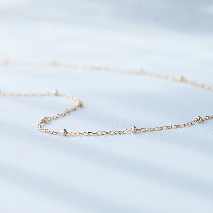 【2-3営業日で発送】【最短発送】 K18 18金 18k ネックレス チェーン レディース シンプル おしゃれ 普段使い 地金 小豆チェーン 丸玉 つけっぱなし ネックレス チェーンだけ ゴールド イエローゴールド ホワイトデー|Coffret a Bijoux