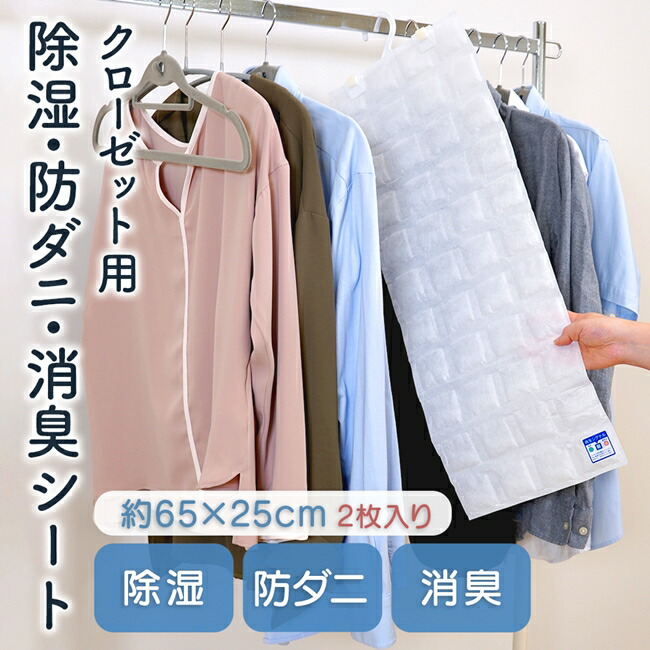 市場 除湿シート 2枚セット 防ダニ クローゼット用 65×25cm 防臭