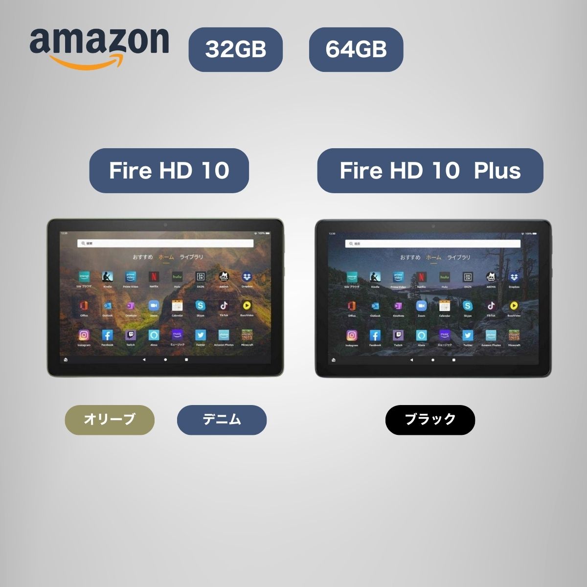 楽天市場】Amazon Fire HD 10 タブレット 10.1インチHDディスプレイ