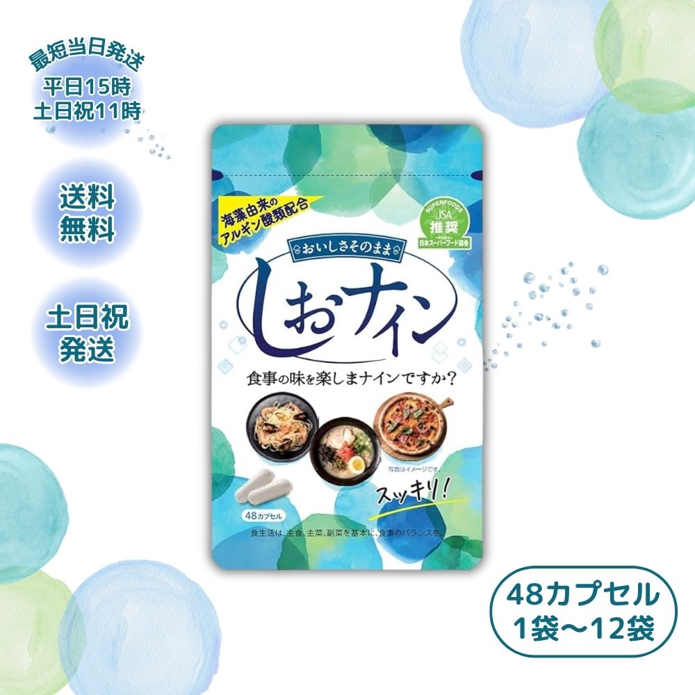 しおナイン 48粒 塩分 サプリメント 塩ナイン シオナイン 無添加 サポート成分配合 トイメディカル 日本製 1袋 2袋 3袋 6袋 12袋 まとめ買い|くらしの架け橋店