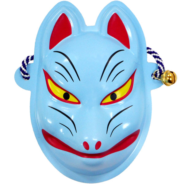 いずみ☆３点☆きつねミニお面セット 楽天市場】和小物 飾り用ミニお面 狐面 青色 : おもちゃの三洋堂